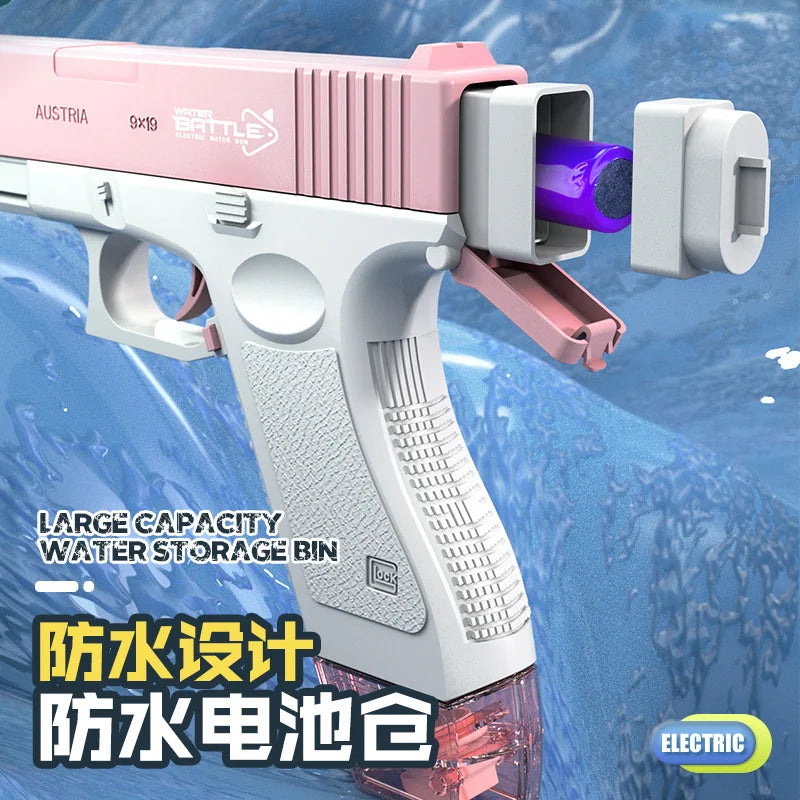 Electric Water Gun for Children and Adults | Automatic Glock Shooting, High Pressure & Energy