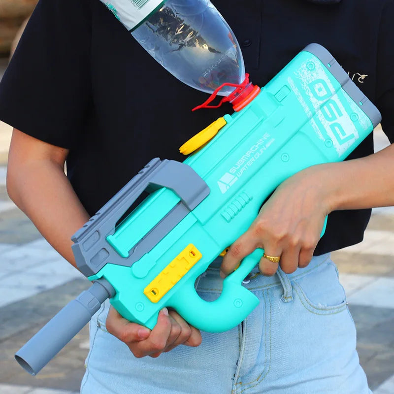 Experience Thrilling Water Battles with our High-Speed P90 Electric Water Gun