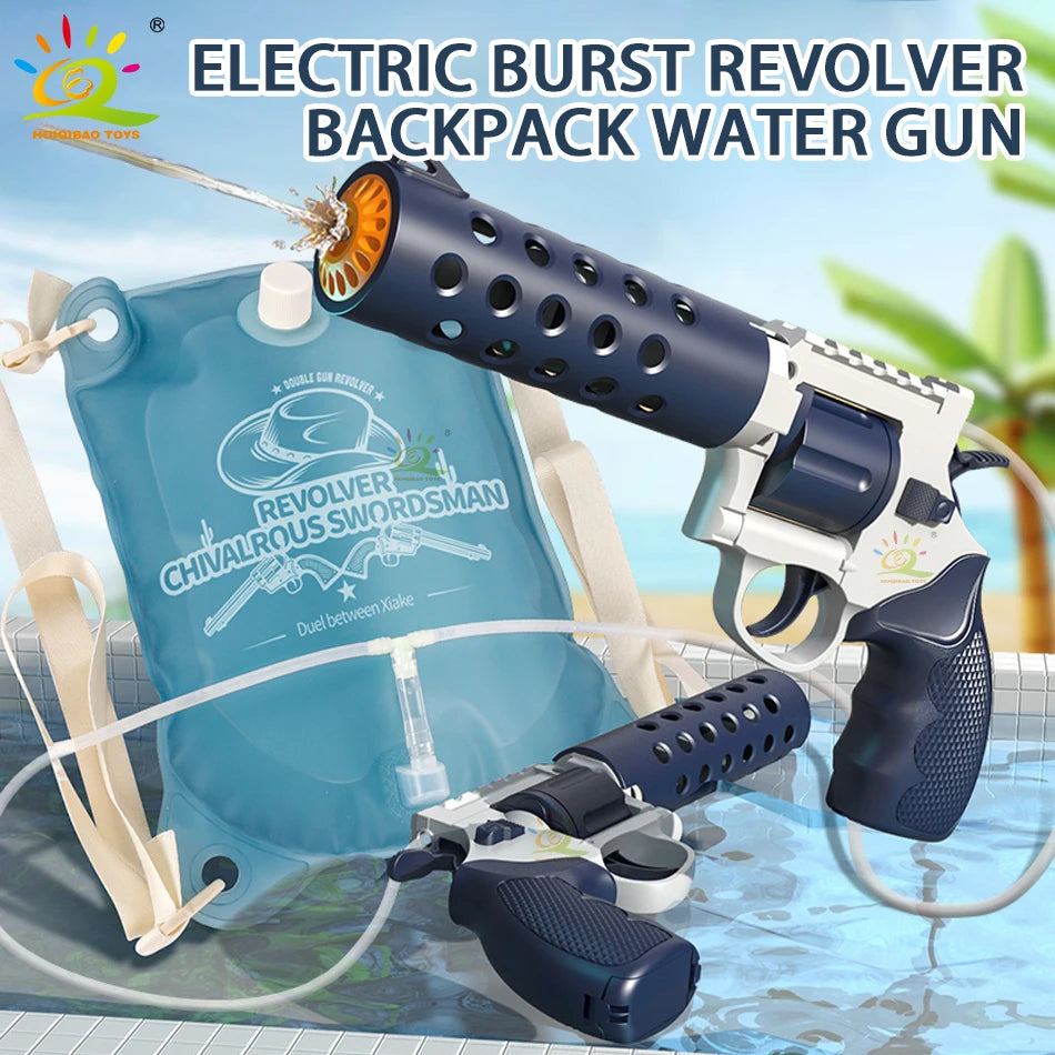 Revolver Water Gun Backpack: The Perfect Summer Toy for Outdoor Water Fights and Beach Games